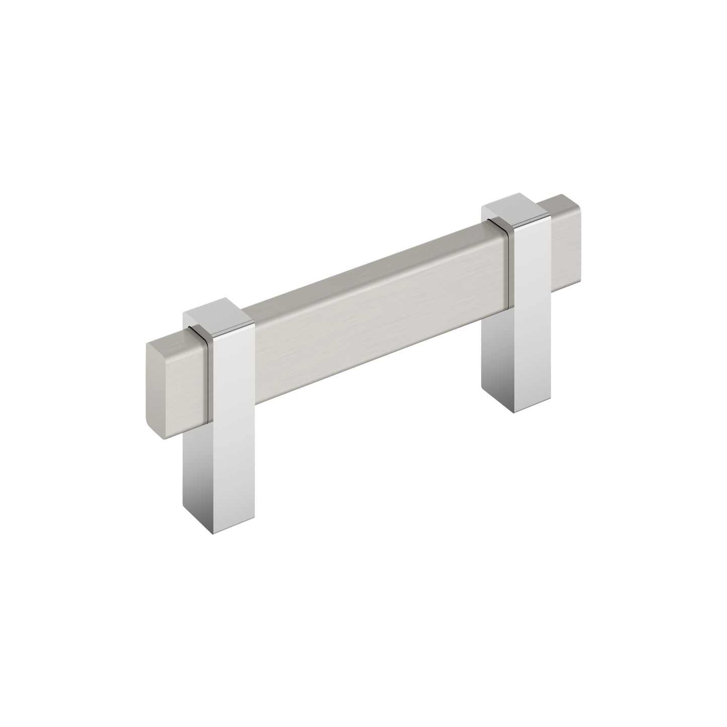 Amerock Mulino Pull - 3 inch (76mm) CTC - Satin Nickel/Polished Chrome