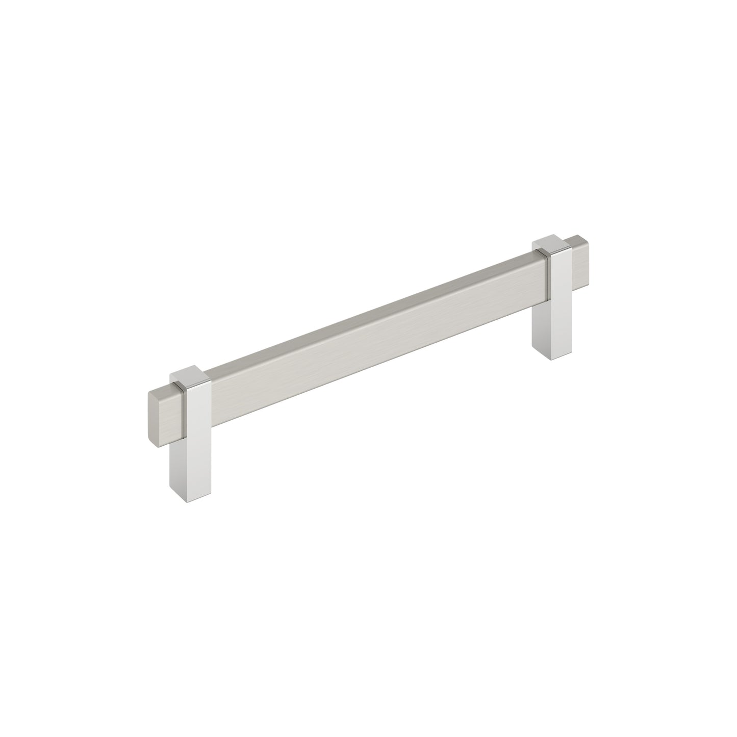 Amerock Mulino Pull - 6-5/16 inch (160mm) CTC - Satin Nickel/Polished Chrome