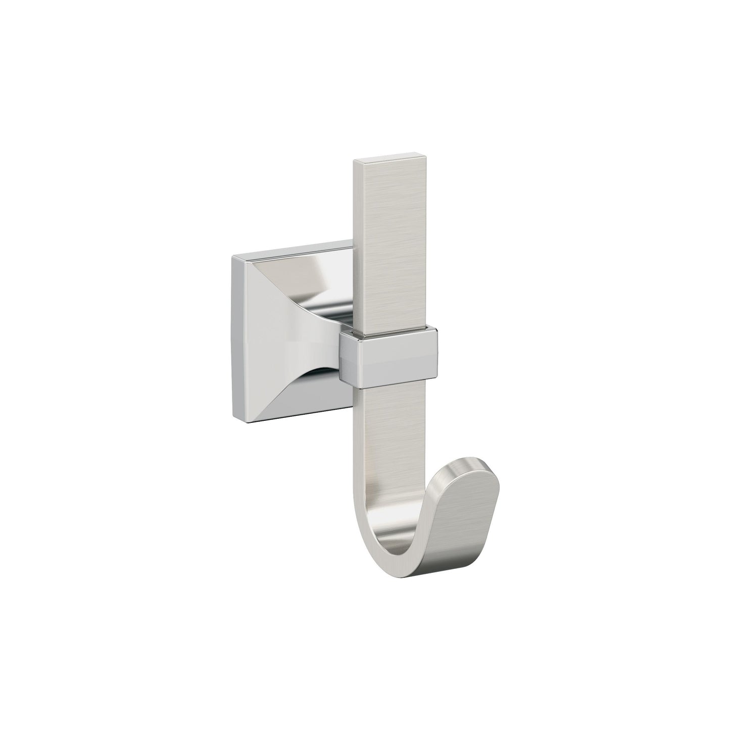 Amerock Burbank Decorative Hook - Single Prong - Satin Nickel/Polished Chrome