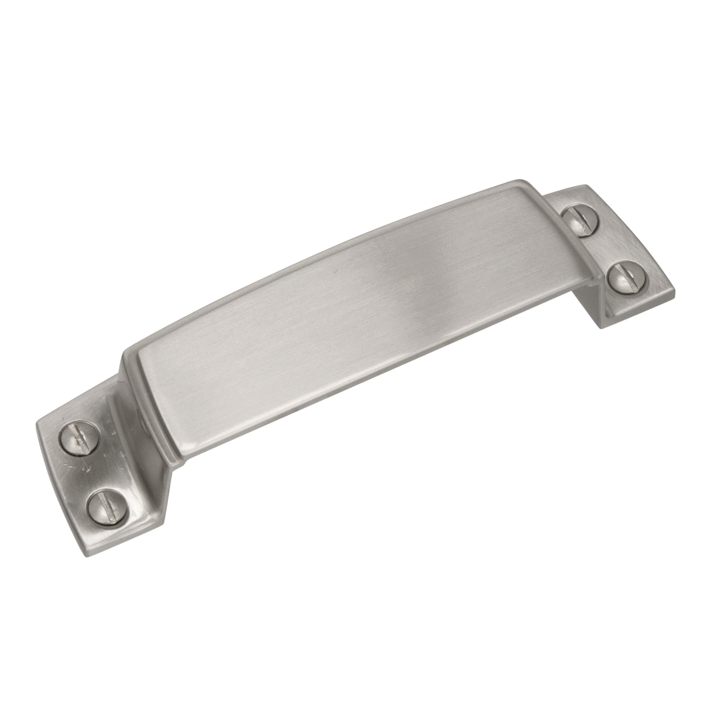 Amerock Highland Ridge Cup Pull - 3-1/2 inch (89mm) CTC - Satin Nickel