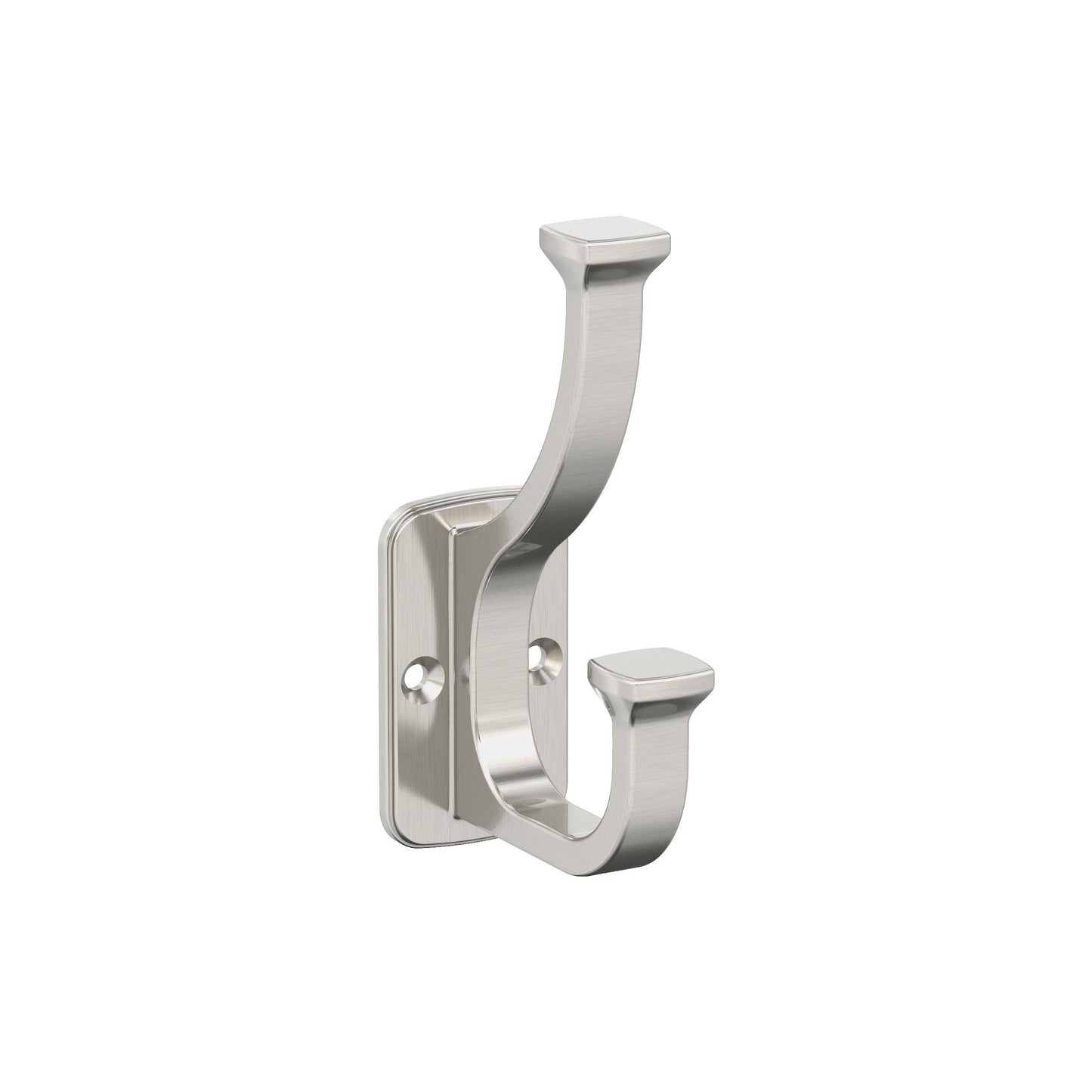 Amerock Alder Decorative Hook - Double Prong - Satin Nickel