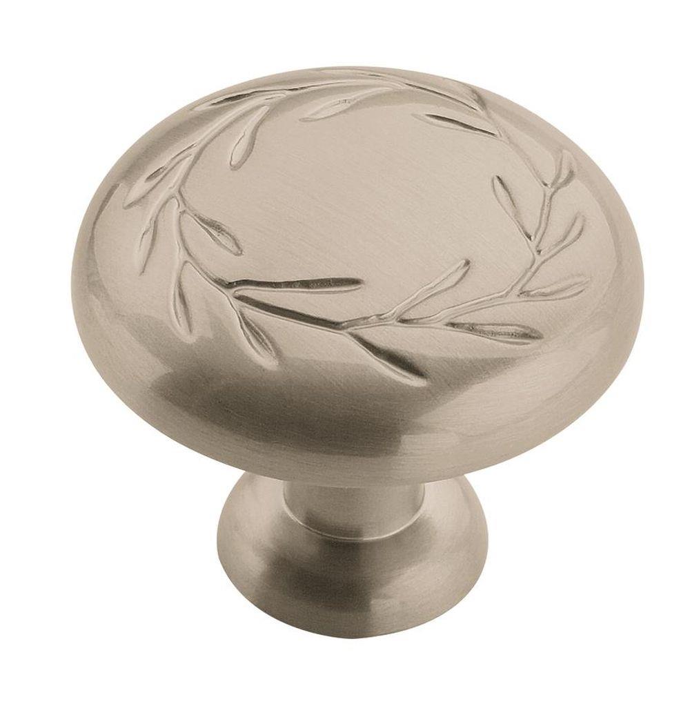Amerock Nature's Splendor Knob - 1-5/16 inch (33mm) Diameter - Satin Nickel