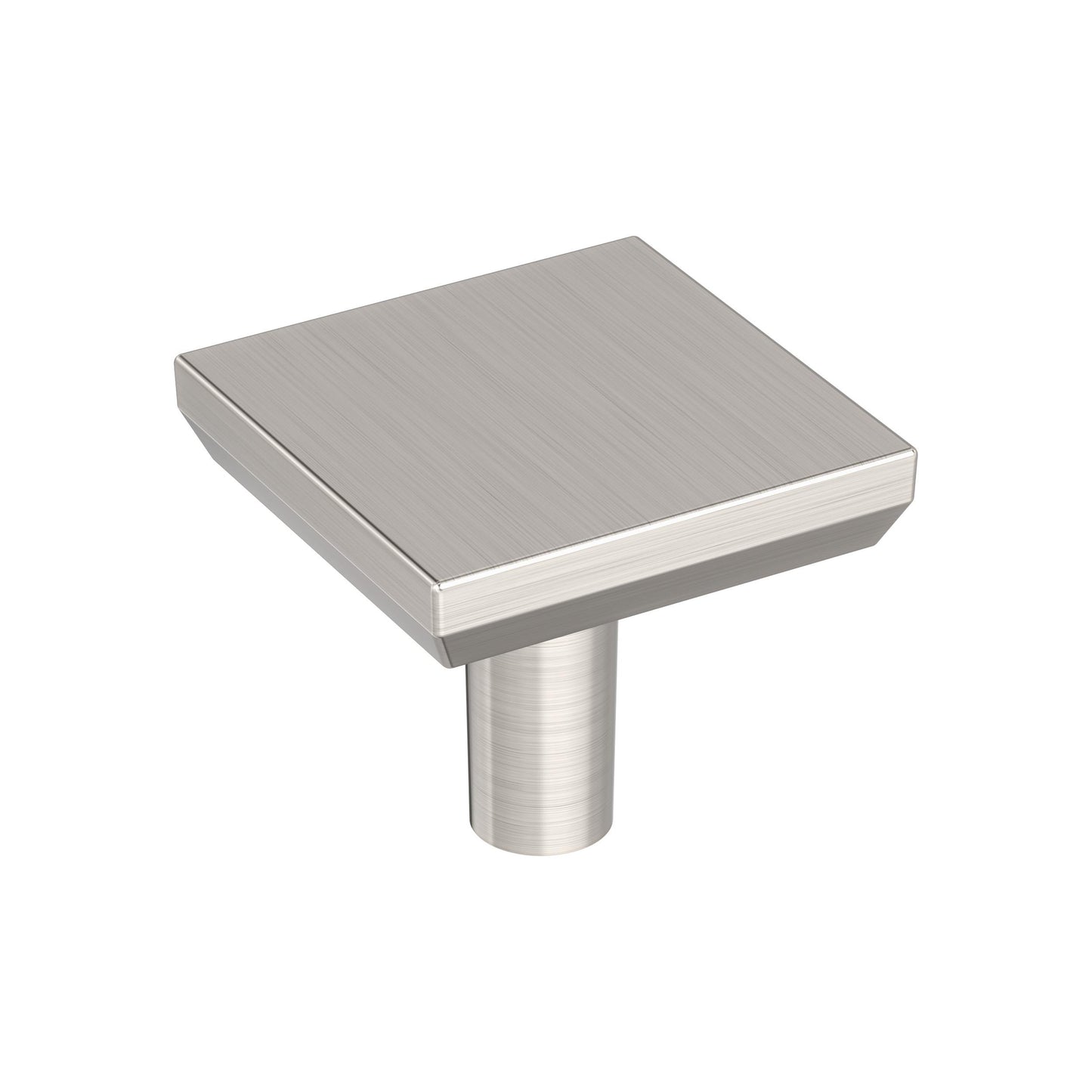 Amerock Chamfered Edge Knob - 1-1/16 inch (27mm) Length - Satin Nickel