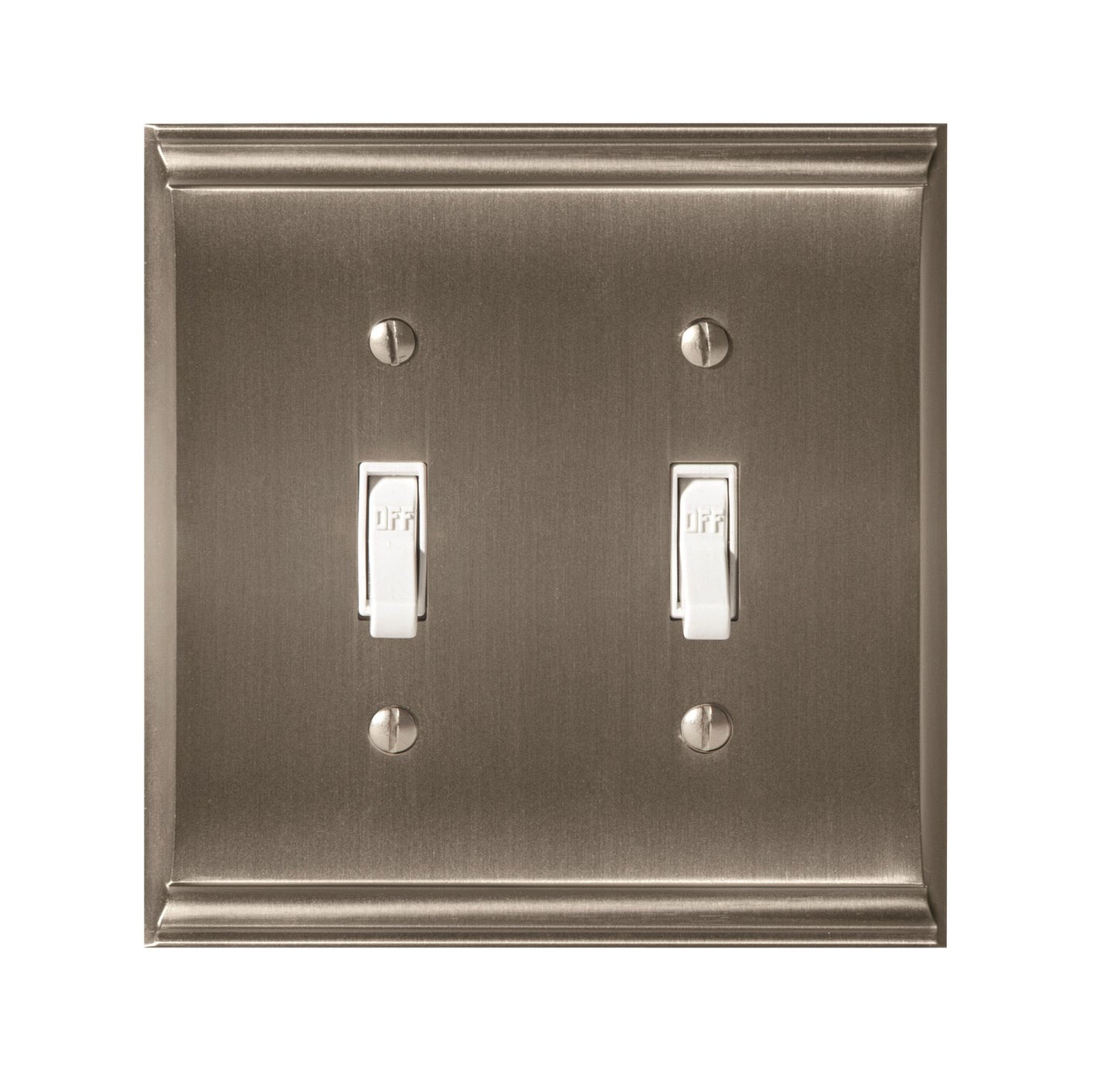 Amerock Candler Wall Plate - 2 Toggle - Satin Nickel