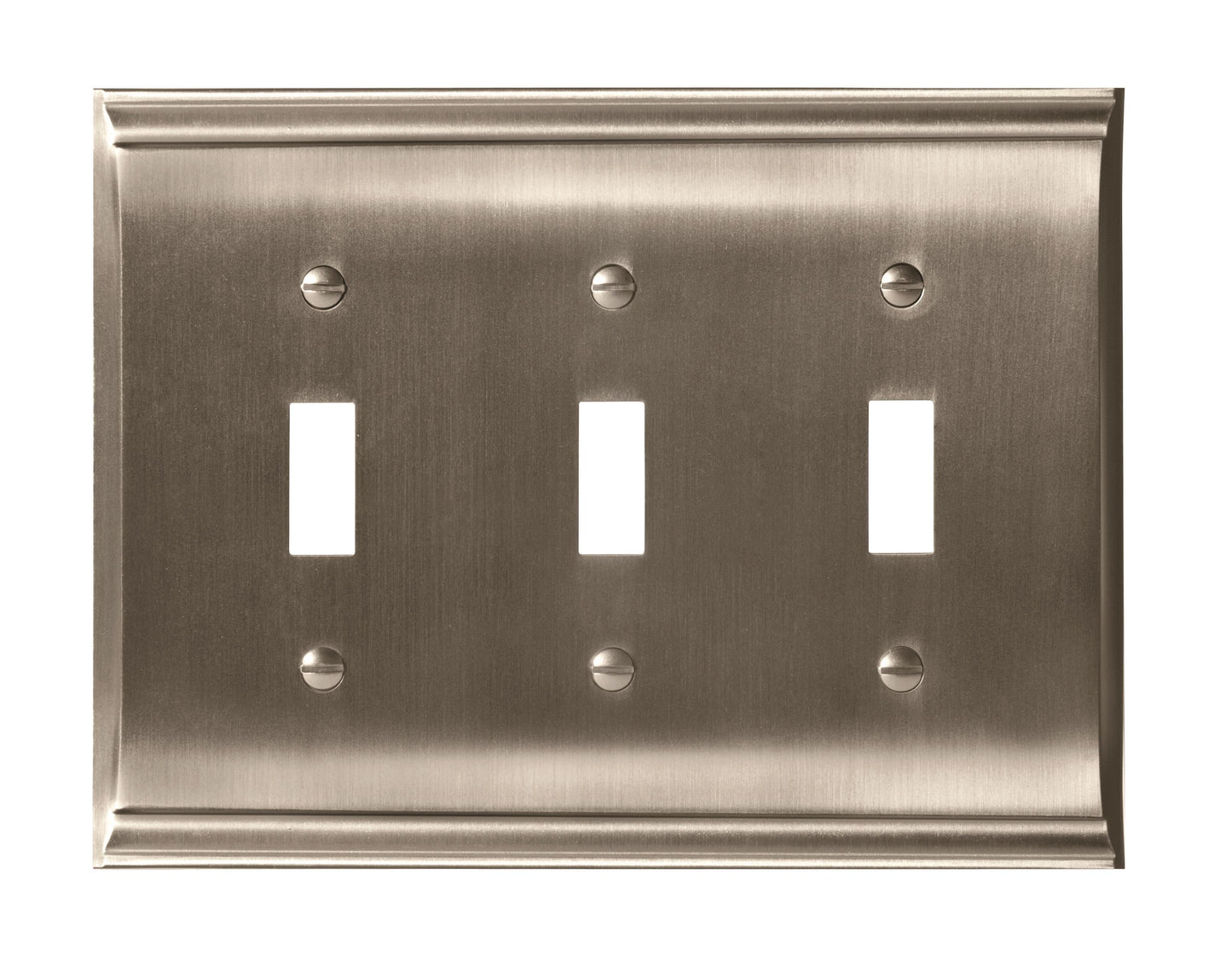 Amerock Candler Wall Plate - 3 Toggle - Satin Nickel