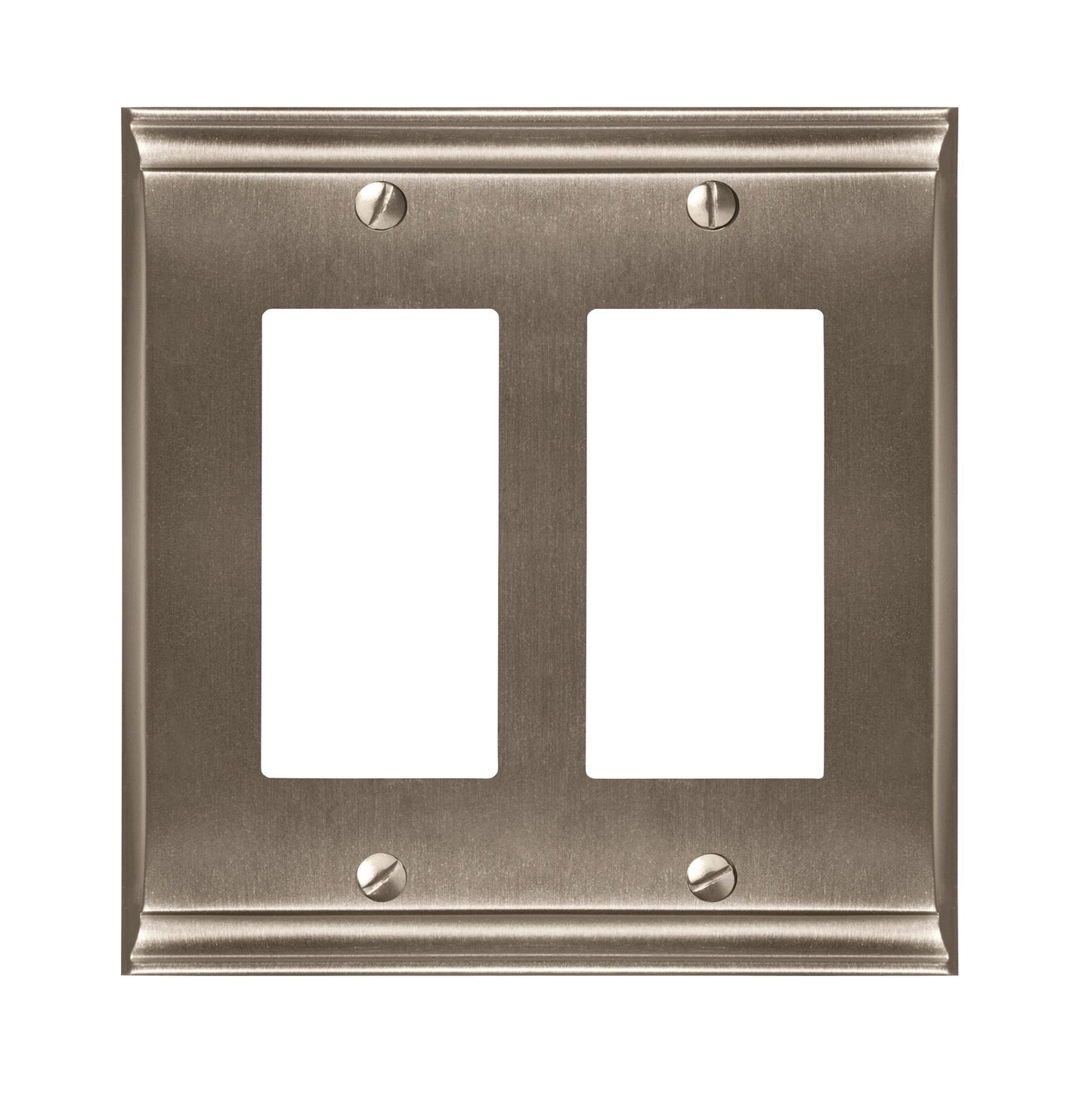 Amerock Candler Wall Plate - 2 Rocker - Satin Nickel