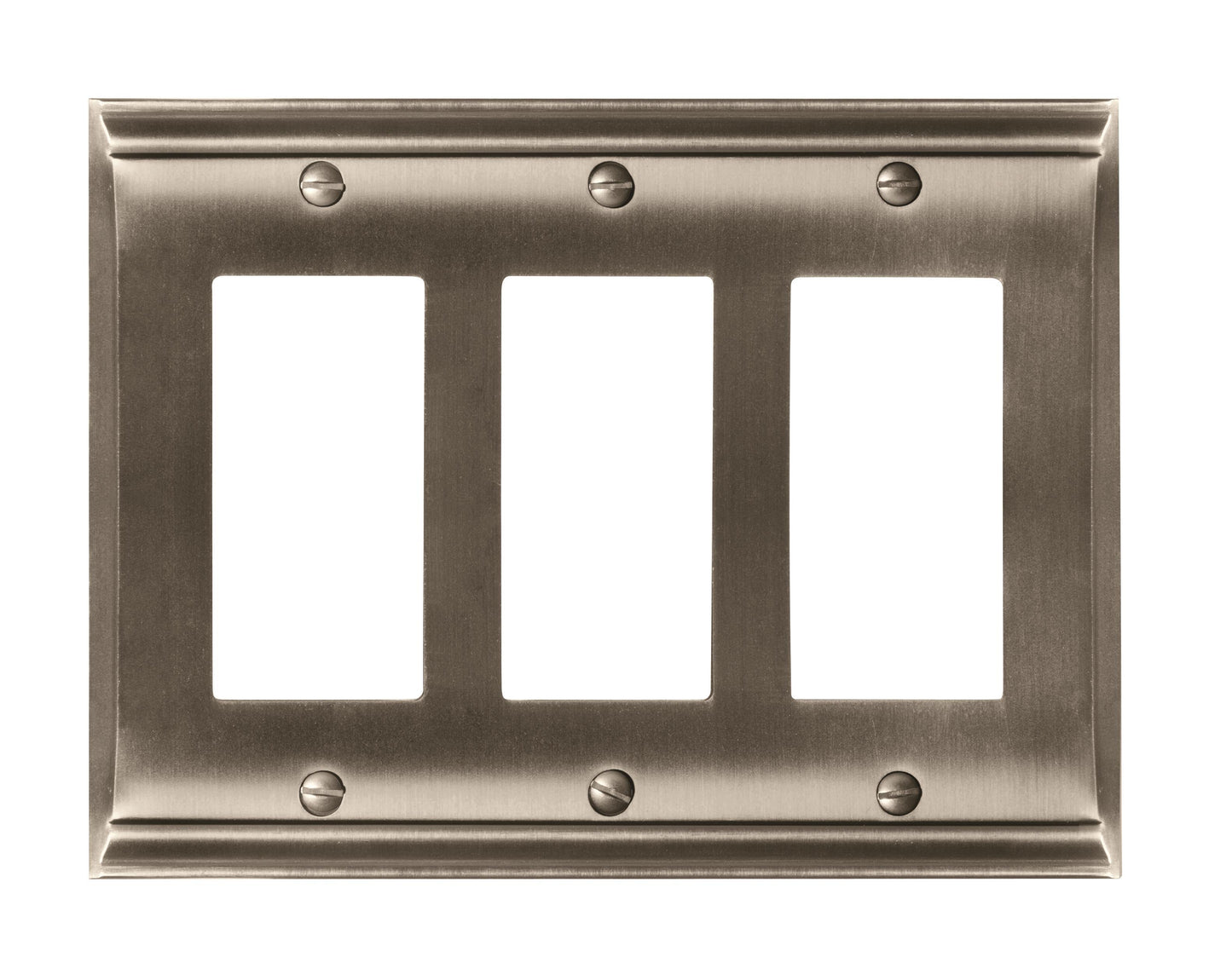 Amerock Candler Wall Plate - 3 Rocker - Satin Nickel