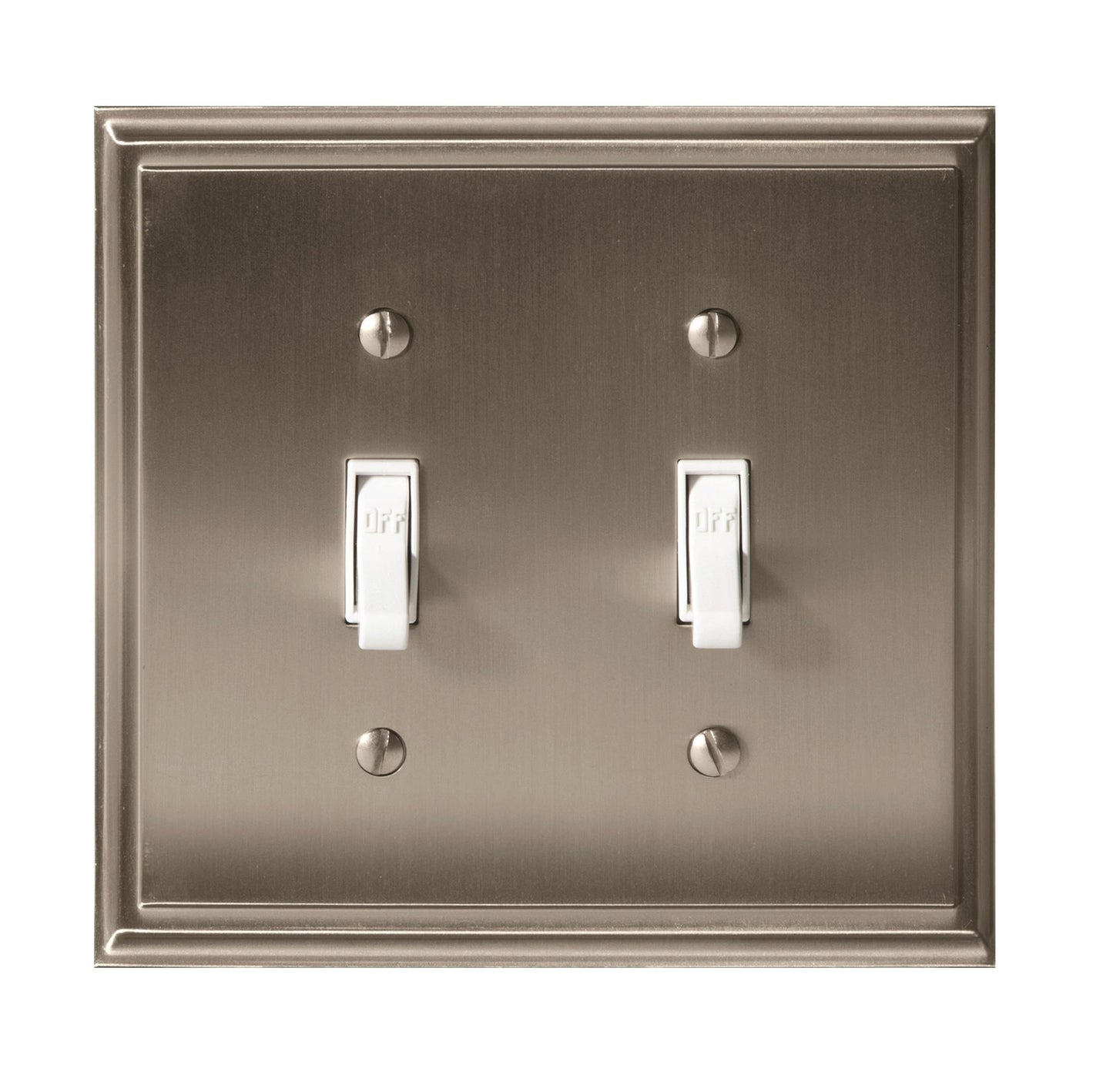 Amerock Mulholland Wall Plate - 2 Toggle - Satin Nickel