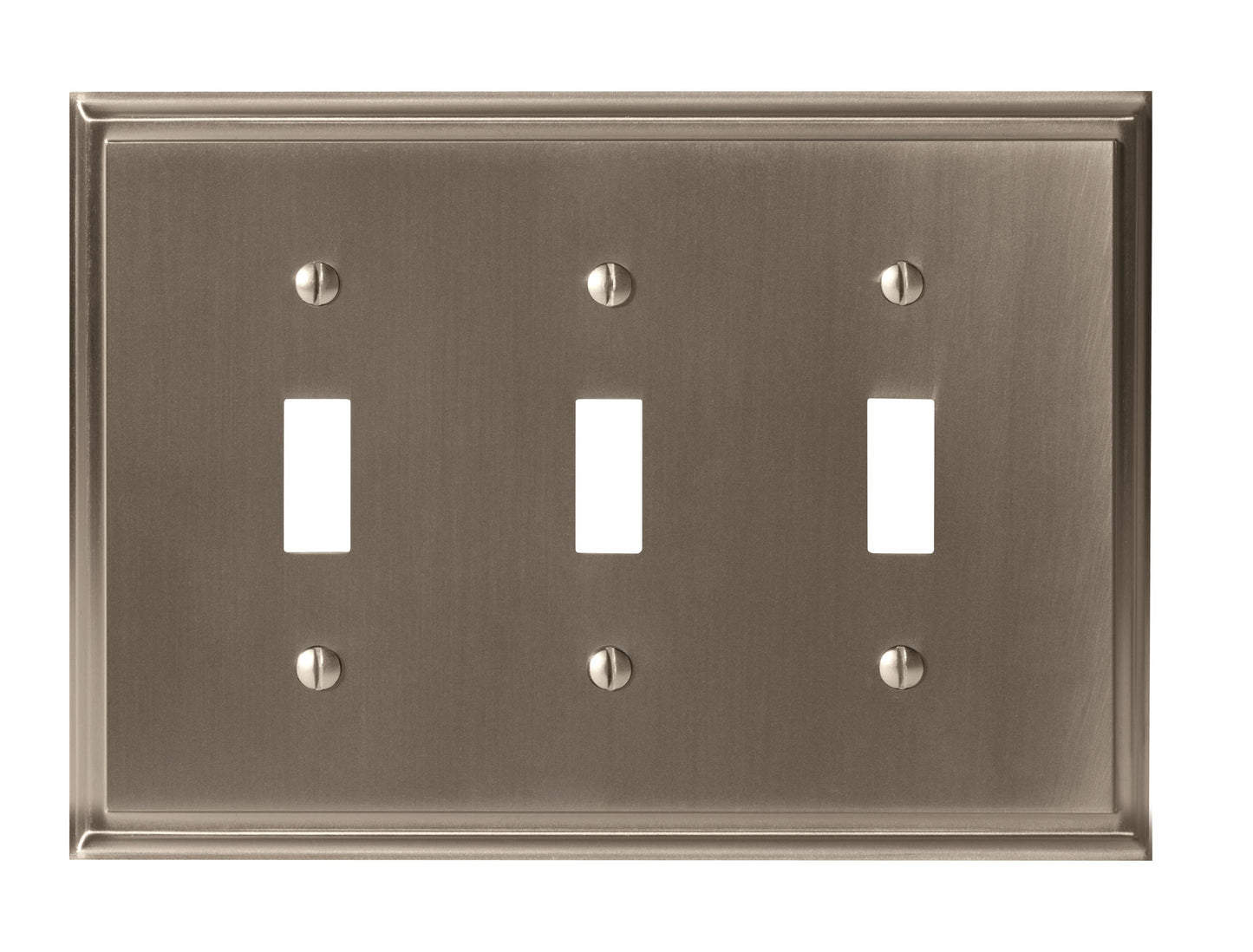 Amerock Mulholland Wall Plate - 3 Toggle - Satin Nickel