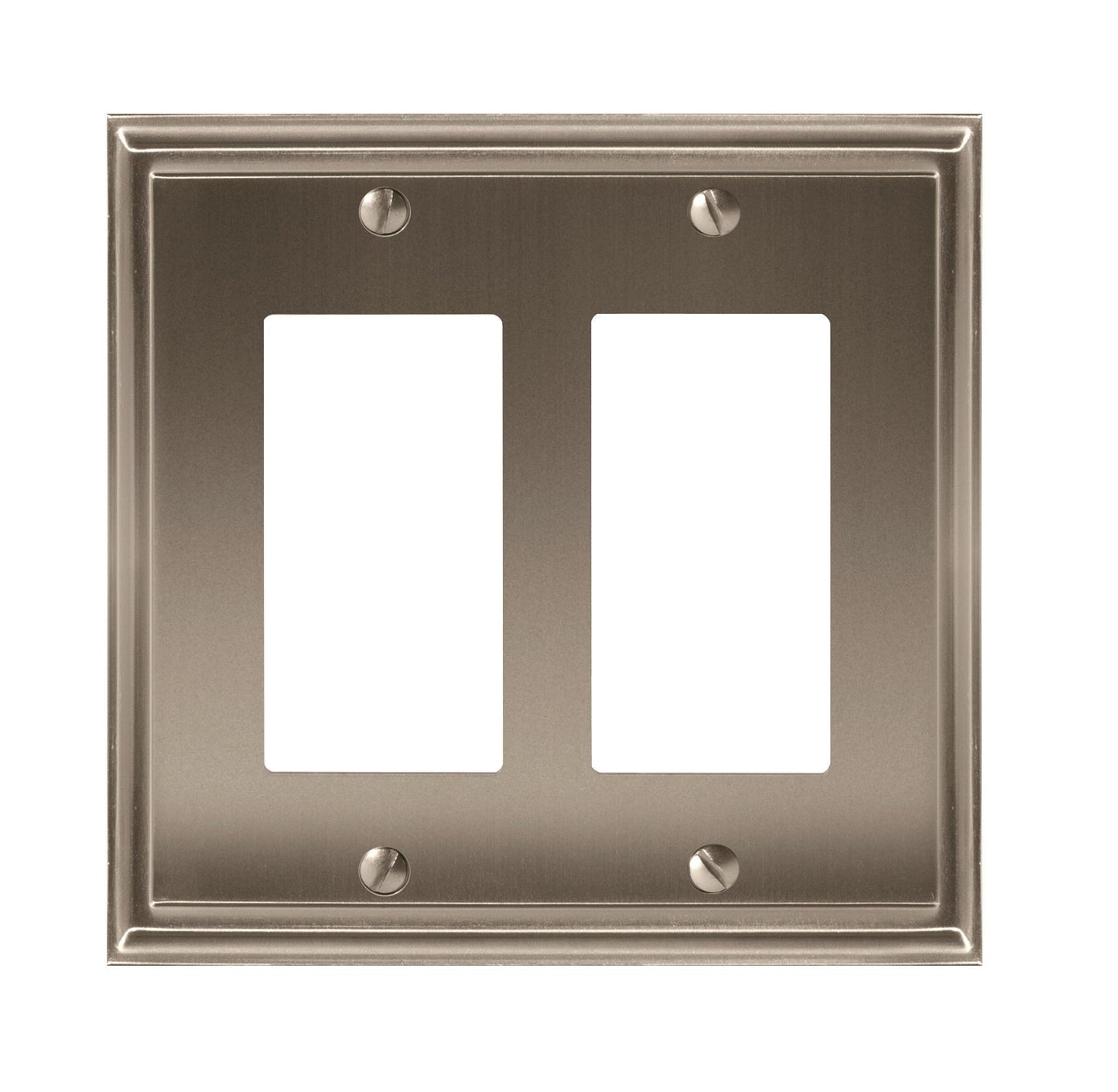 Amerock Mulholland Wall Plate - 2 Rocker - Satin Nickel