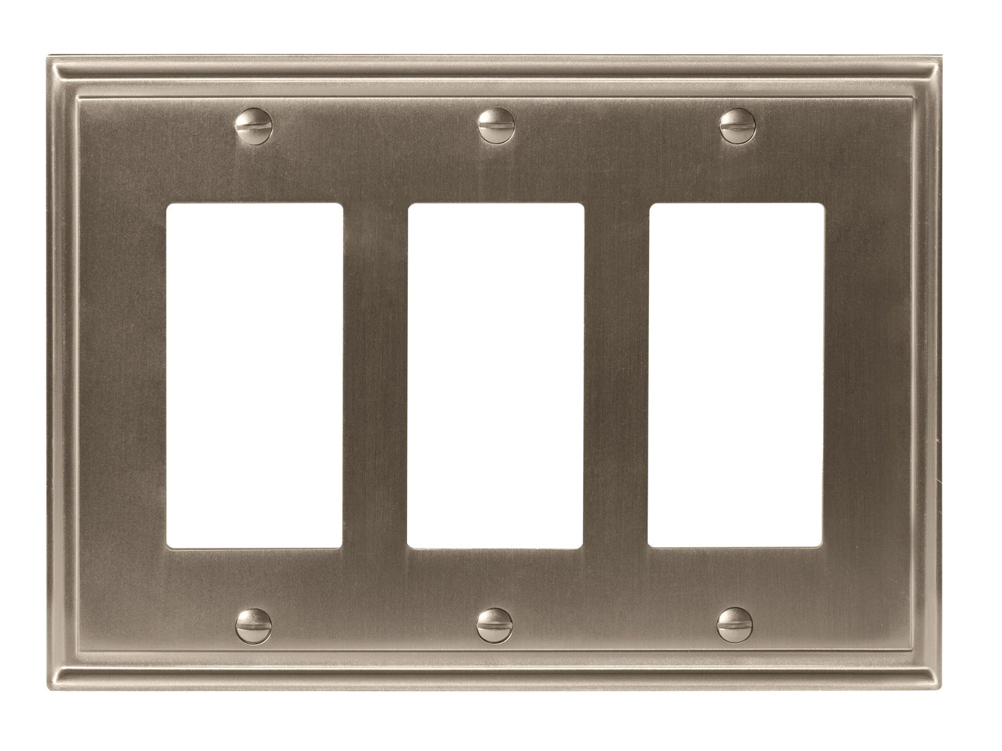 Amerock Mulholland Wall Plate - 3 Rocker - Satin Nickel