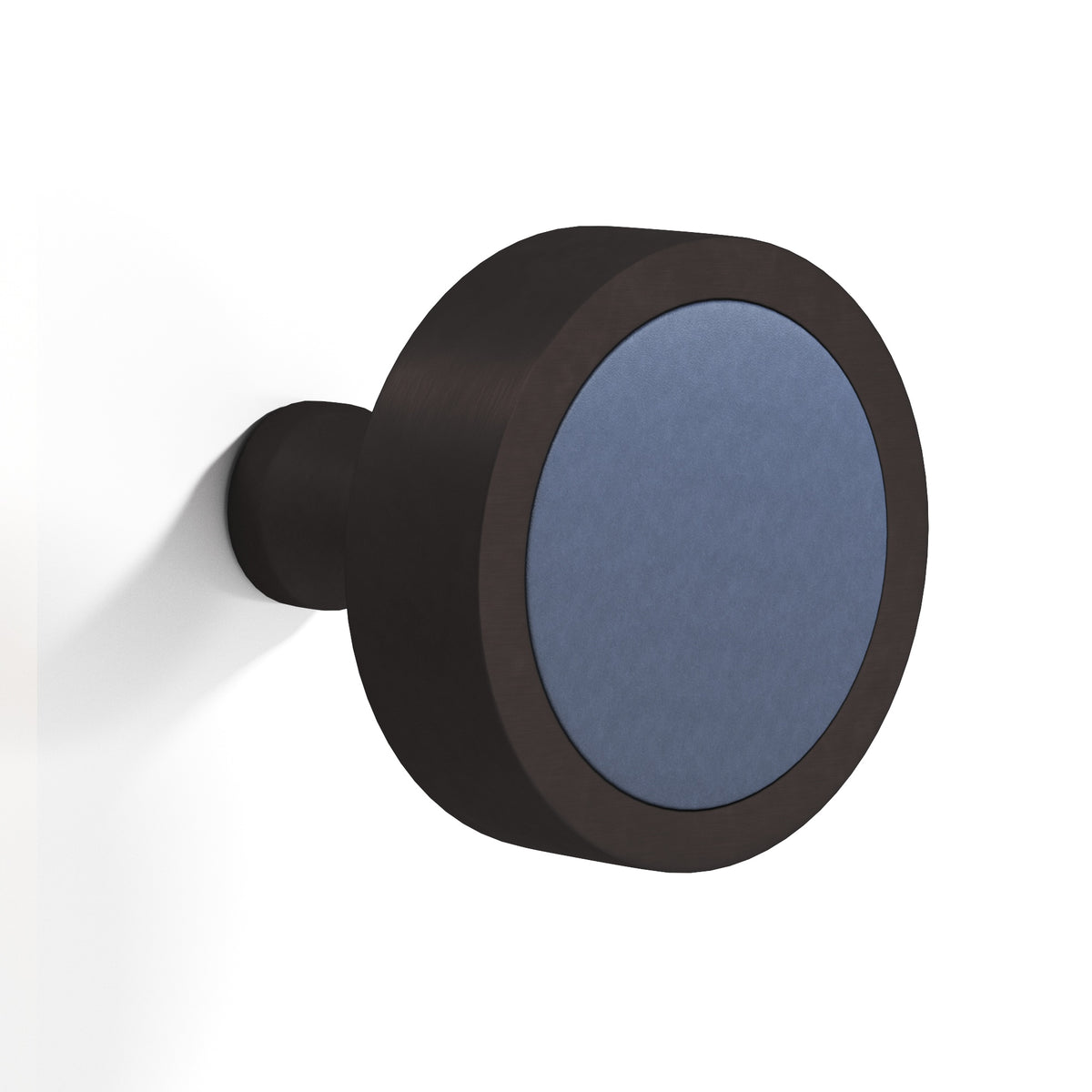 Tanner's Craft L110 leather cabinet knob in Matte Dark Statuary Bronze