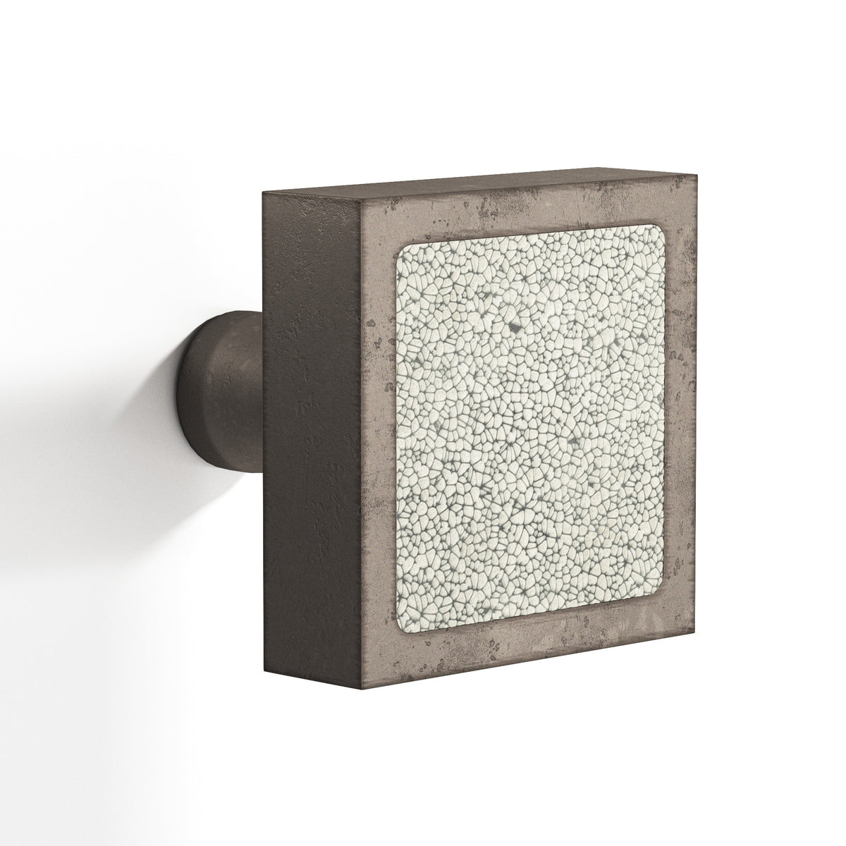 Tanner's Craft L120 leather cabinet knob in Distressed Pewter