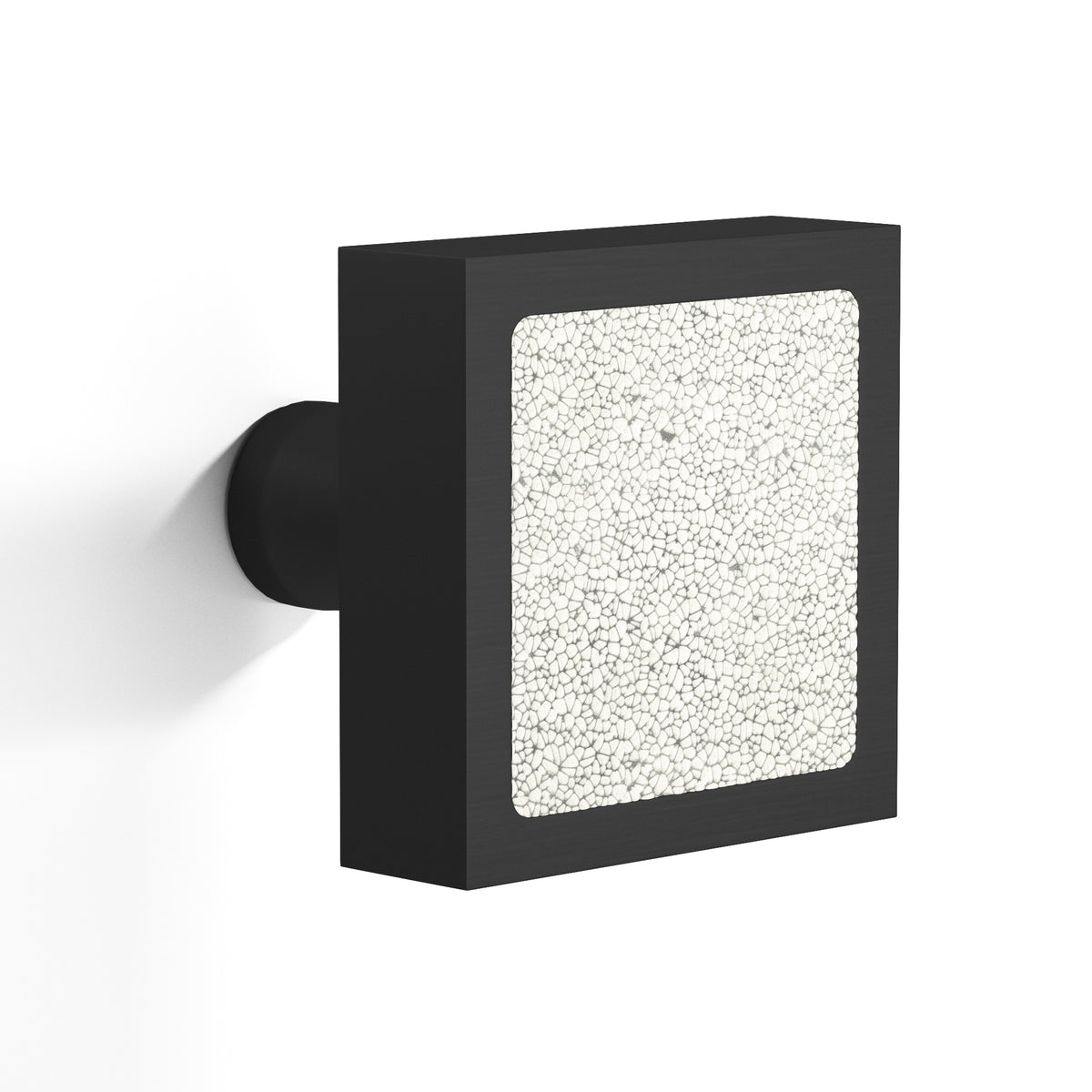 Tanner's Craft L120 leather cabinet knob in Matte Satin Black