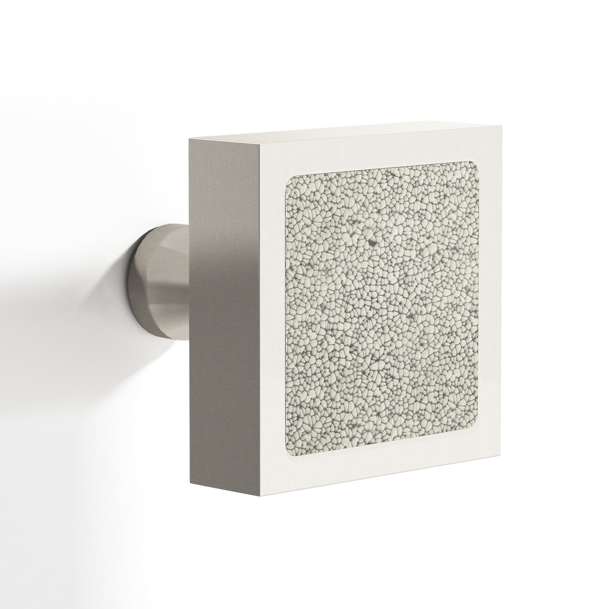 Tanner's Craft L120 leather cabinet knob in Nickel Stainless