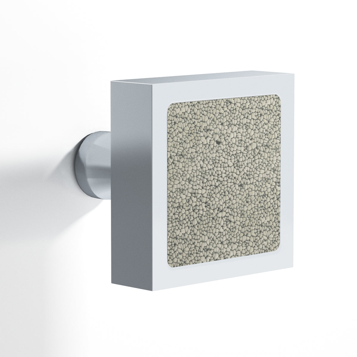Tanner's Craft L120 leather cabinet knob in Polished Chrome