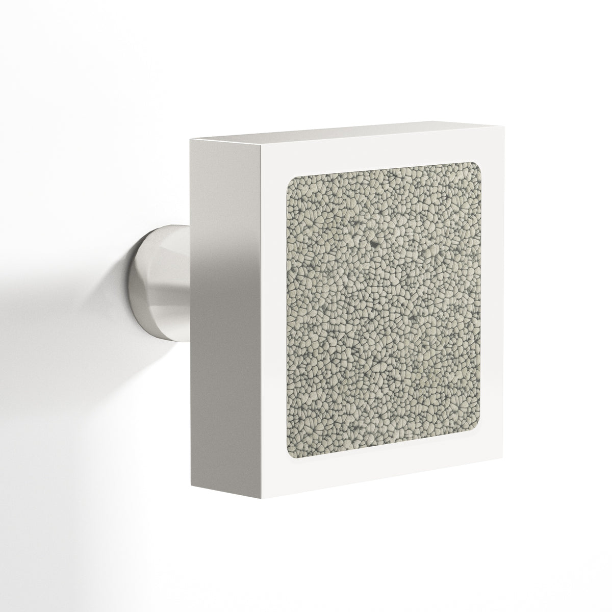 Tanner's Craft L120 leather cabinet knob in Polished Nickel