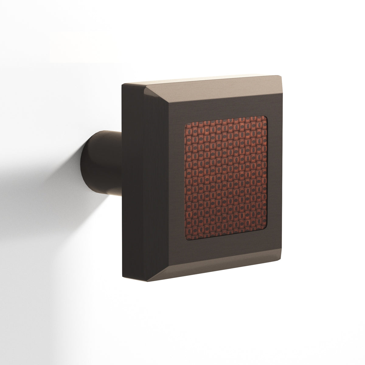 Tanner's Craft L126 leather cabinet knob in Dark Statuary Bronze