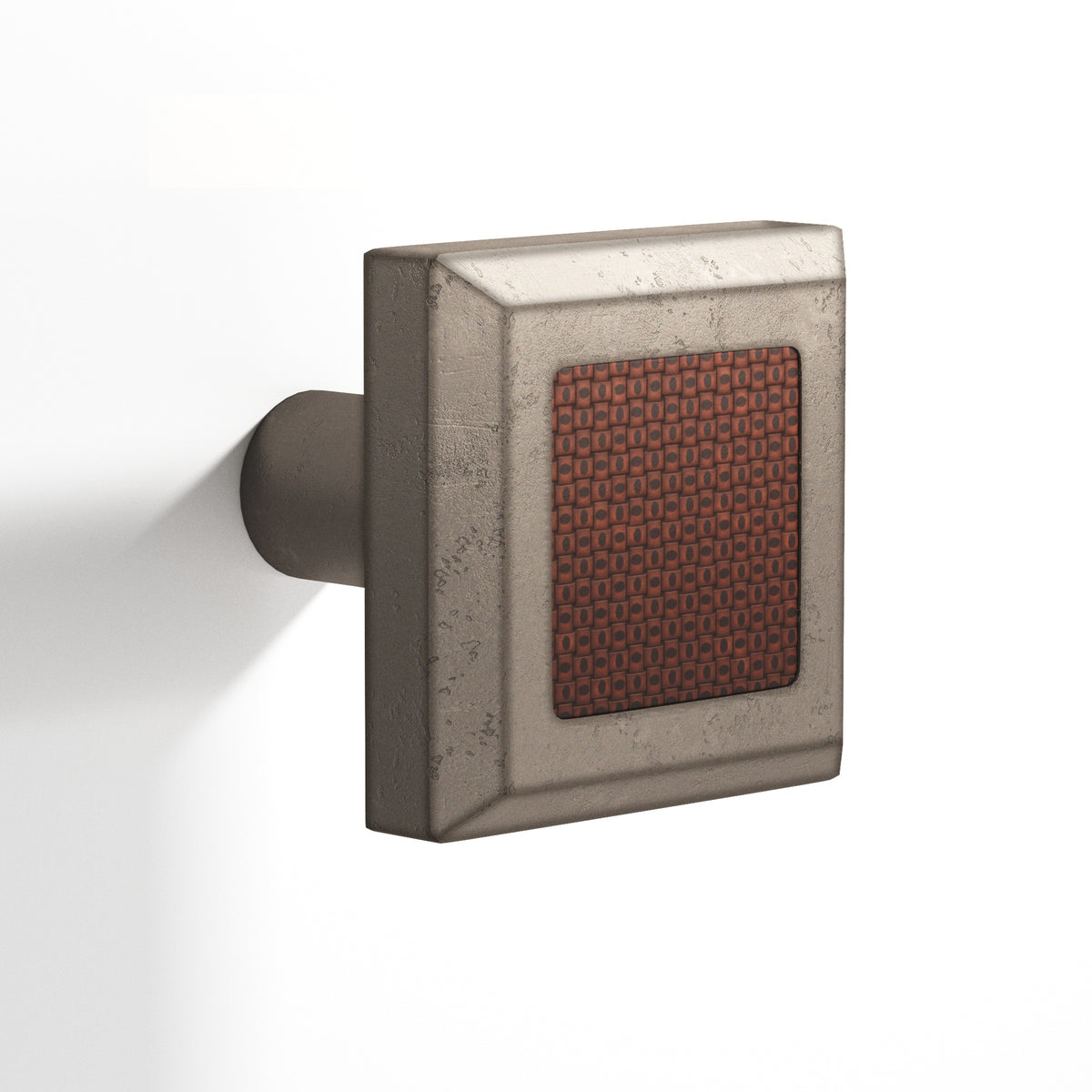 Tanner's Craft L126 leather cabinet knob in Distressed Pewter