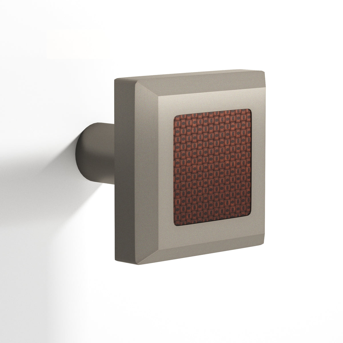 Tanner's Craft L126 leather cabinet knob in Matte Pewter