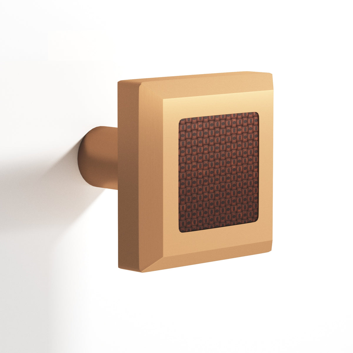 Tanner's Craft L126 leather cabinet knob in Matte Satin Bronze