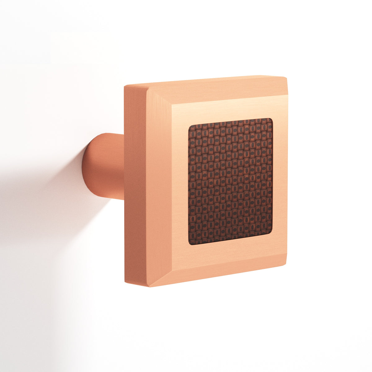 Tanner's Craft L126 leather cabinet knob in Matte Satin Copper