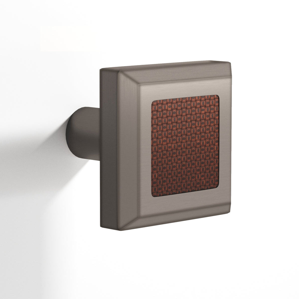Tanner's Craft L126 leather cabinet knob in Pewter