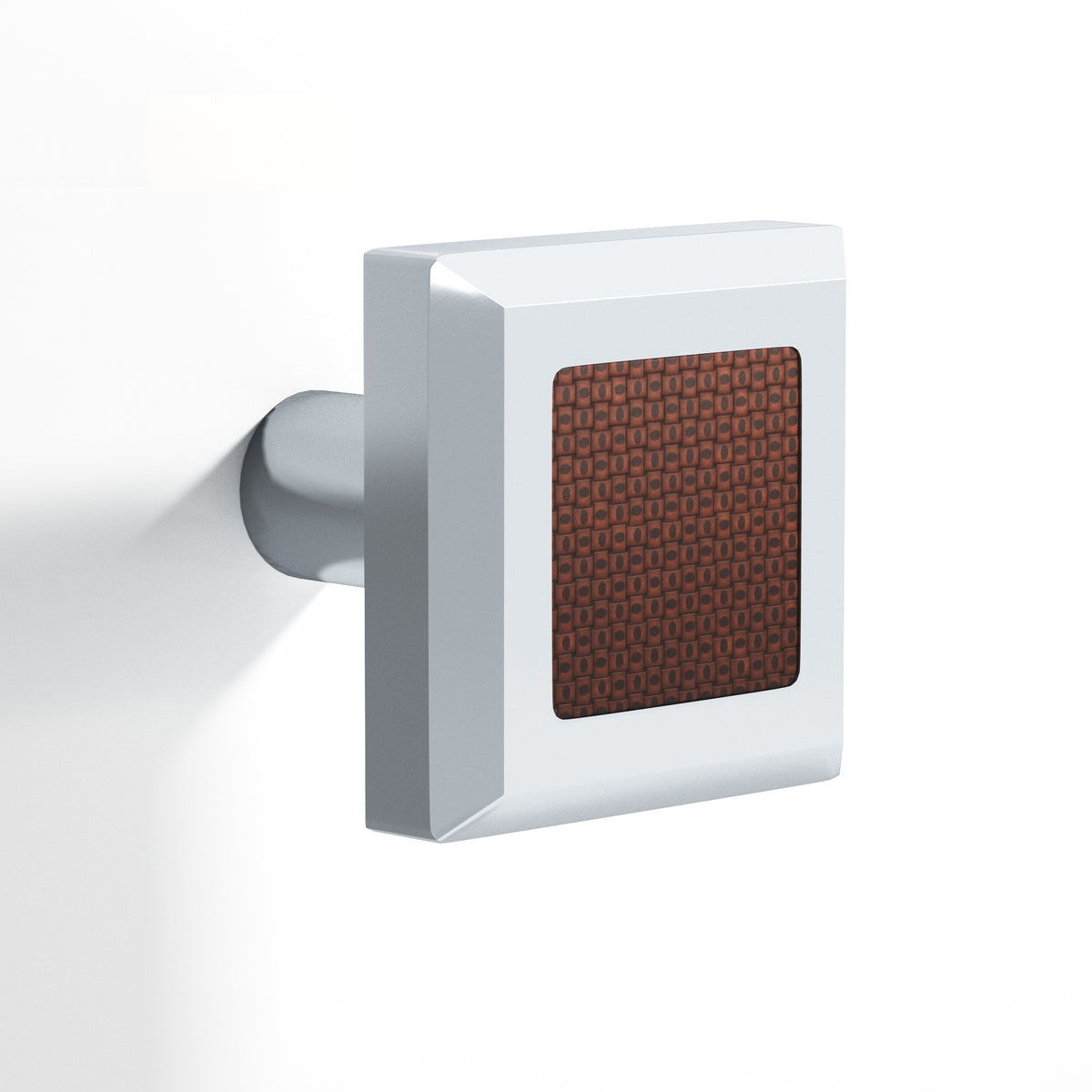 Tanner's Craft L126 leather cabinet knob in Polished Chrome