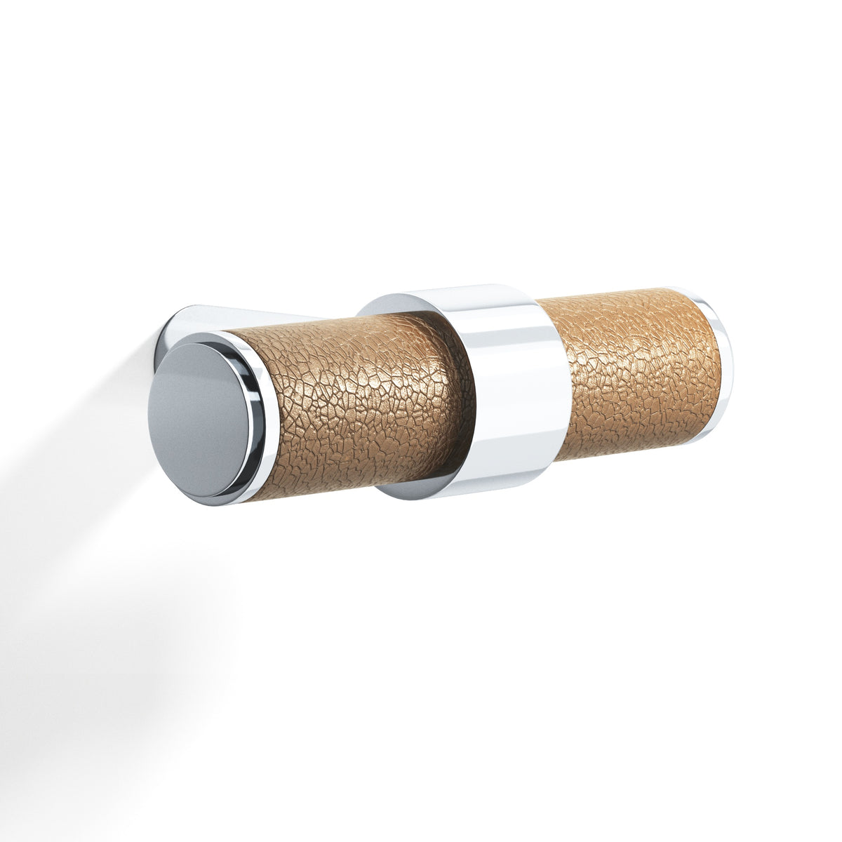 Tanner's Craft L1306 leather cabinet knob in Polished Chrome