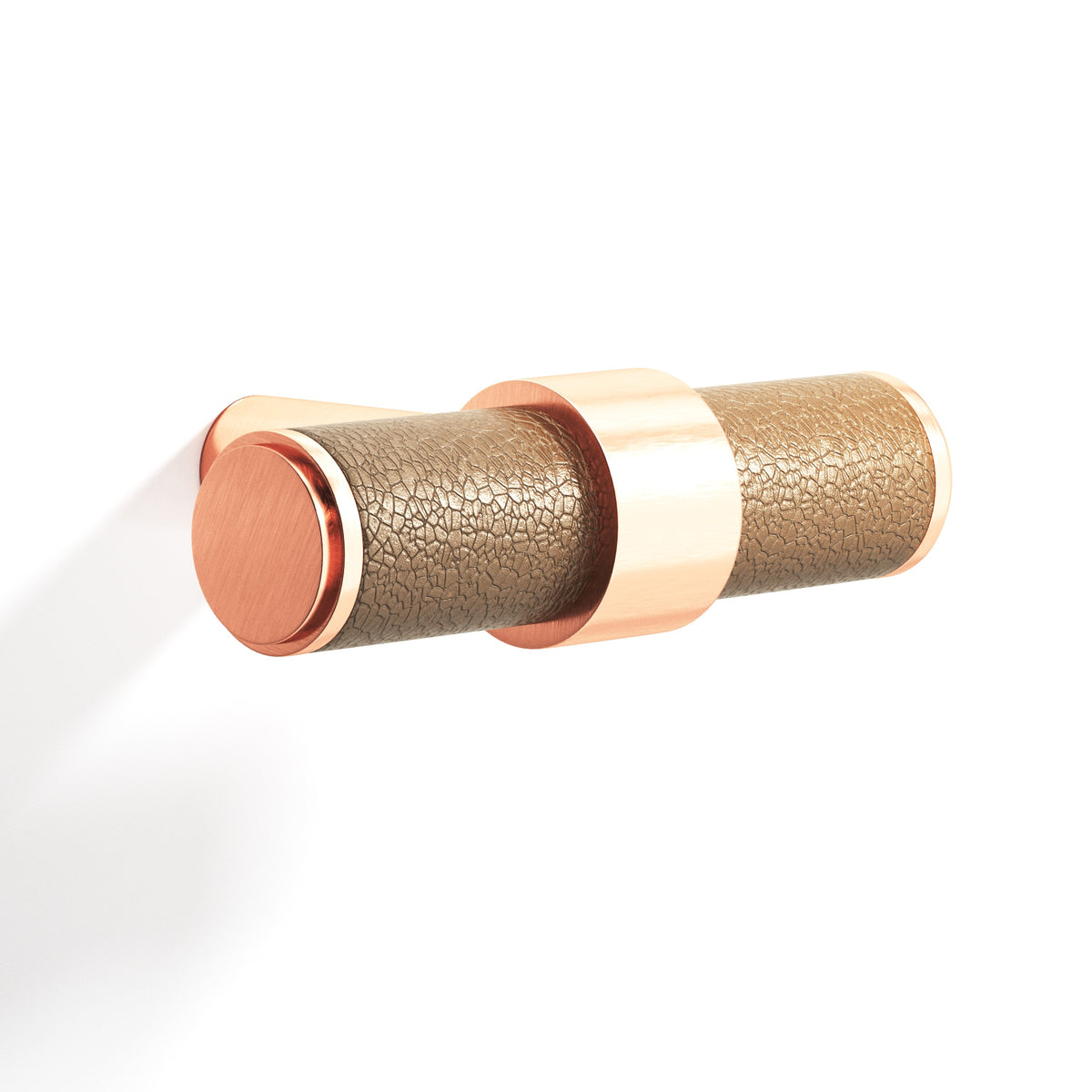 Tanner's Craft L1306 leather cabinet knob in Satin Copper