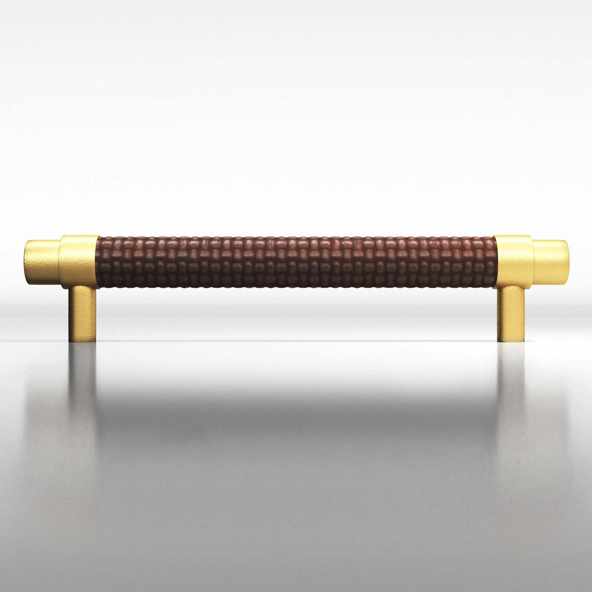 Tanner's Craft L1308 leather pull in Frost Brass™