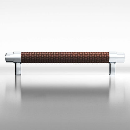 Tanner's Craft L1310 leather pull in Polished Chrome