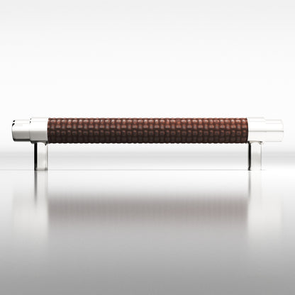 Tanner's Craft L1310 leather pull in Polished Nickel