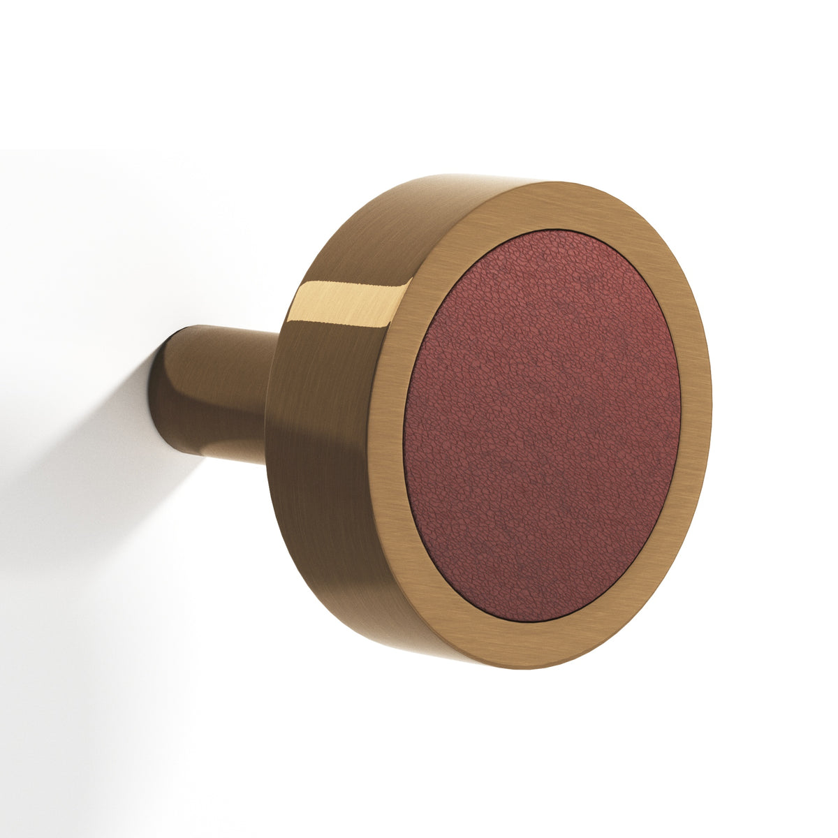 Tanner's Craft L510 leather cabinet knob in Light Statuary Bronze