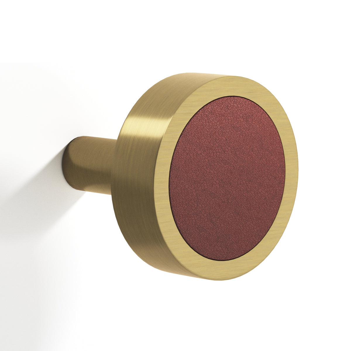 Tanner's Craft L510 leather cabinet knob in Antique Brass