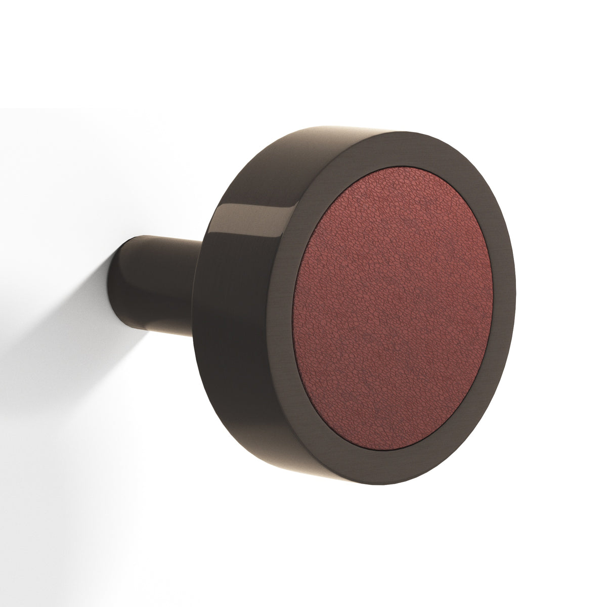 Tanner's Craft L510 leather cabinet knob in Dark Statuary Bronze