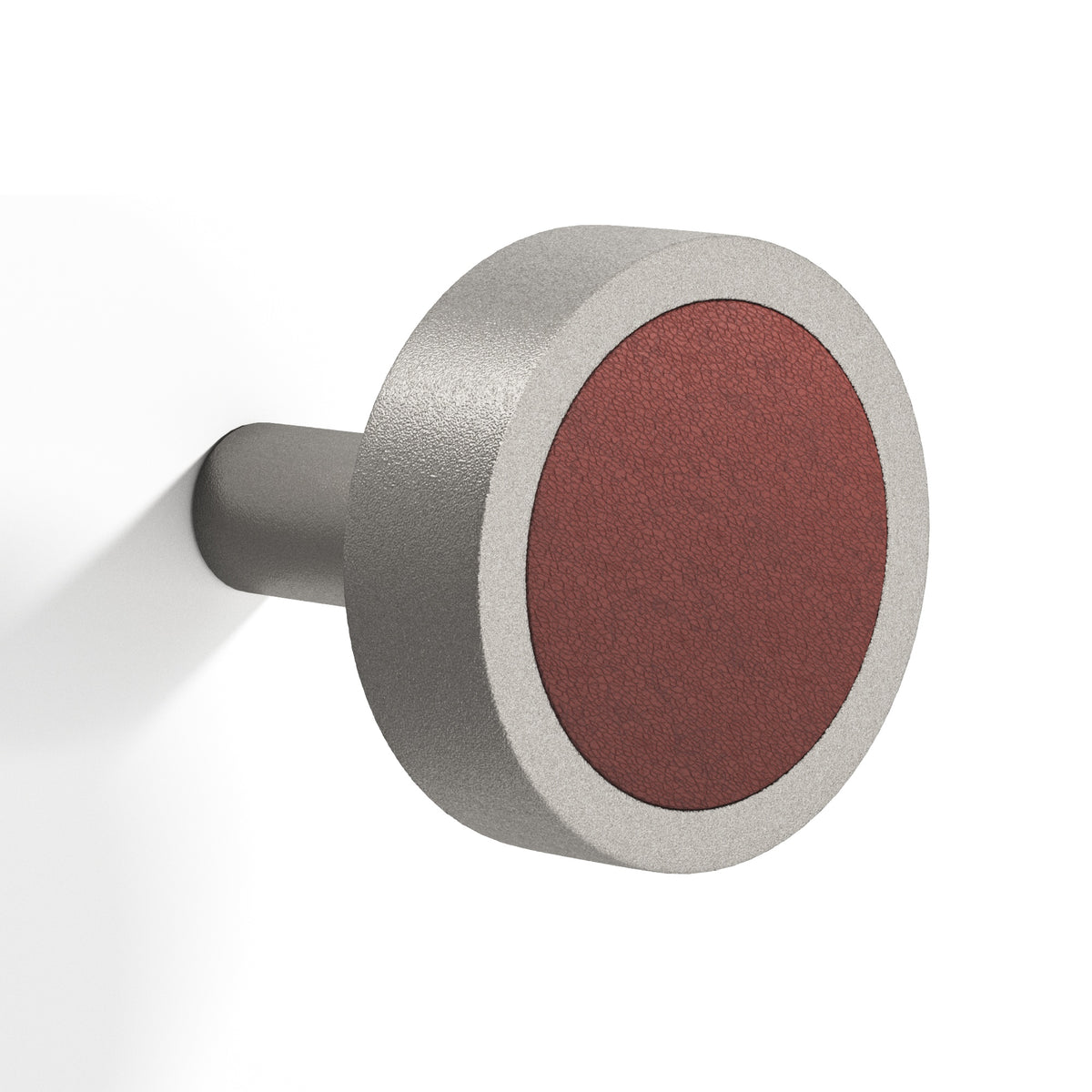 Tanner's Craft L510 leather cabinet knob in Frost Nickel™