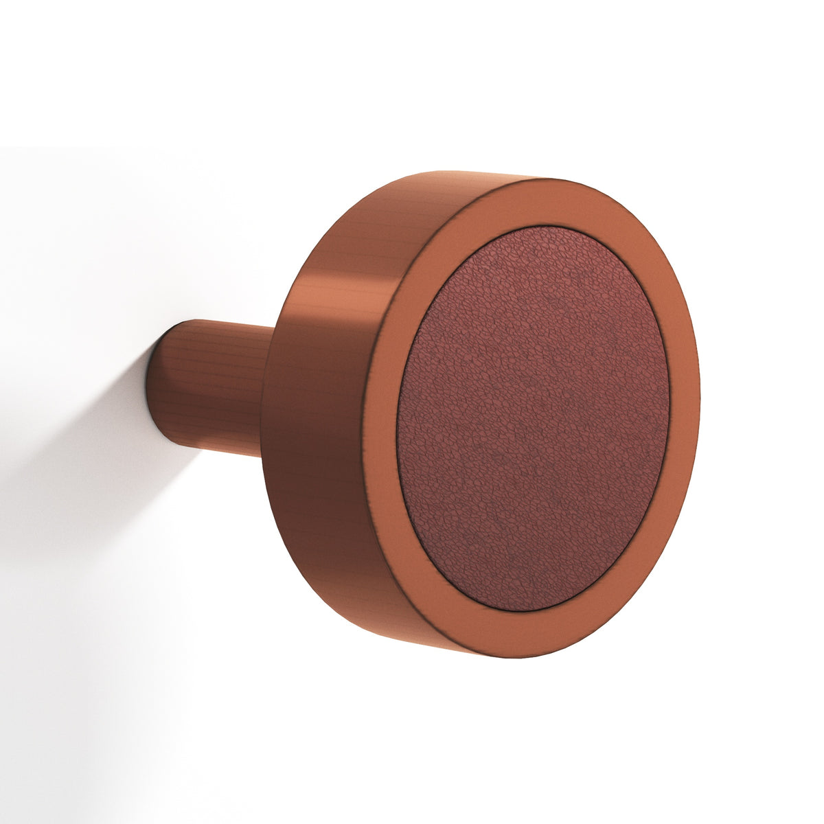 Tanner's Craft L510 leather cabinet knob in Matte Antique Copper