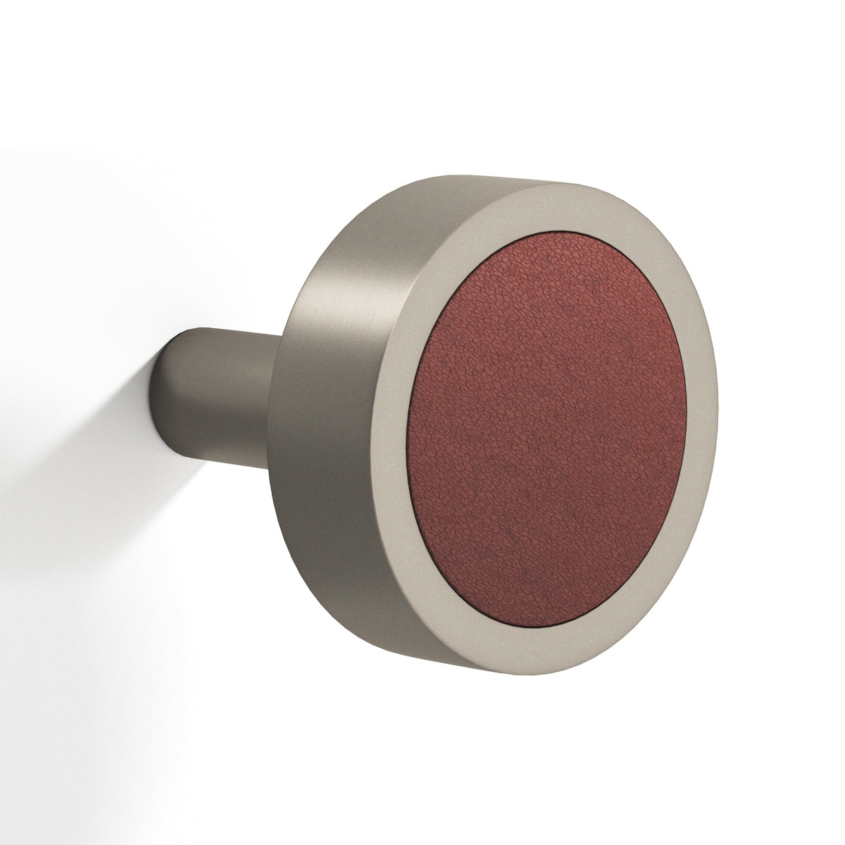 Tanner's Craft L510 leather cabinet knob in Matte Pewter