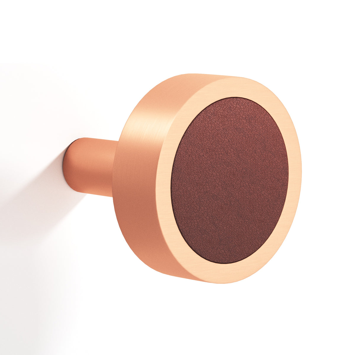 Tanner's Craft L510 leather cabinet knob in Matte Satin Copper