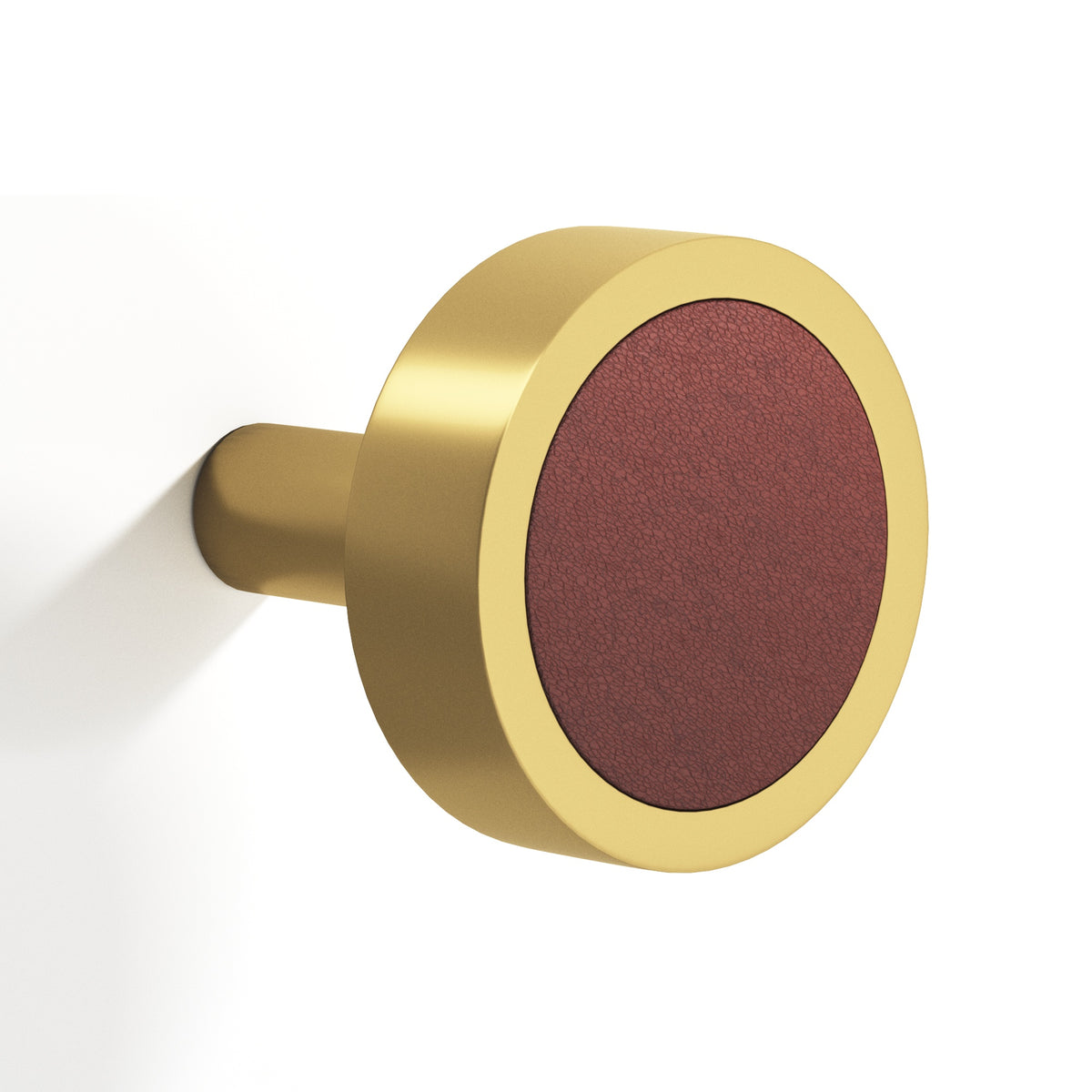 Tanner's Craft L510 leather cabinet knob in Satin Brass