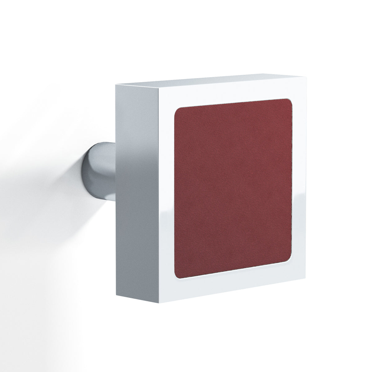 Tanner's Craft L520 leather cabinet knob in Polished Chrome