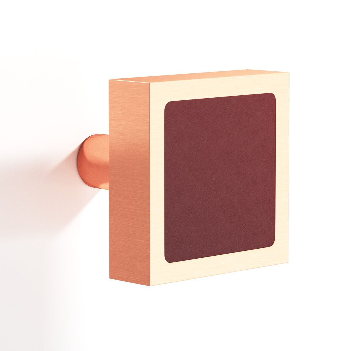 Tanner's Craft L520 leather cabinet knob in Satin Copper