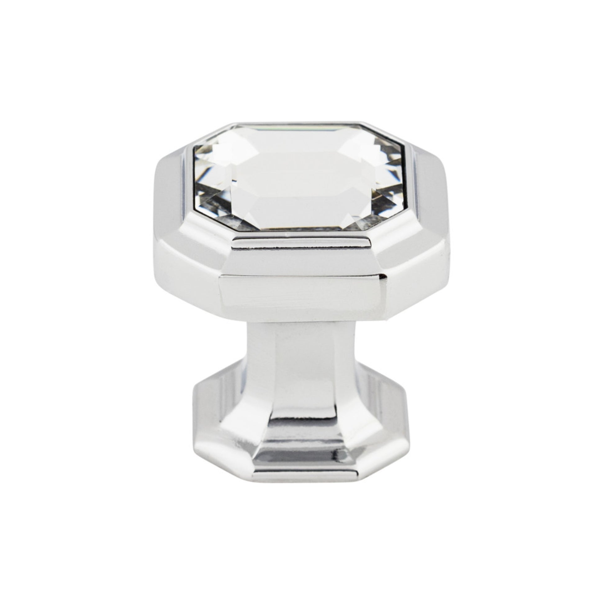 Top Knobs Crystal Emerald 1 1/8" Length Square Knob - Polished Chrome