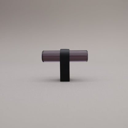 Hapny Clarity Acrylic Cabinet Knob - Smoke / Matte Black