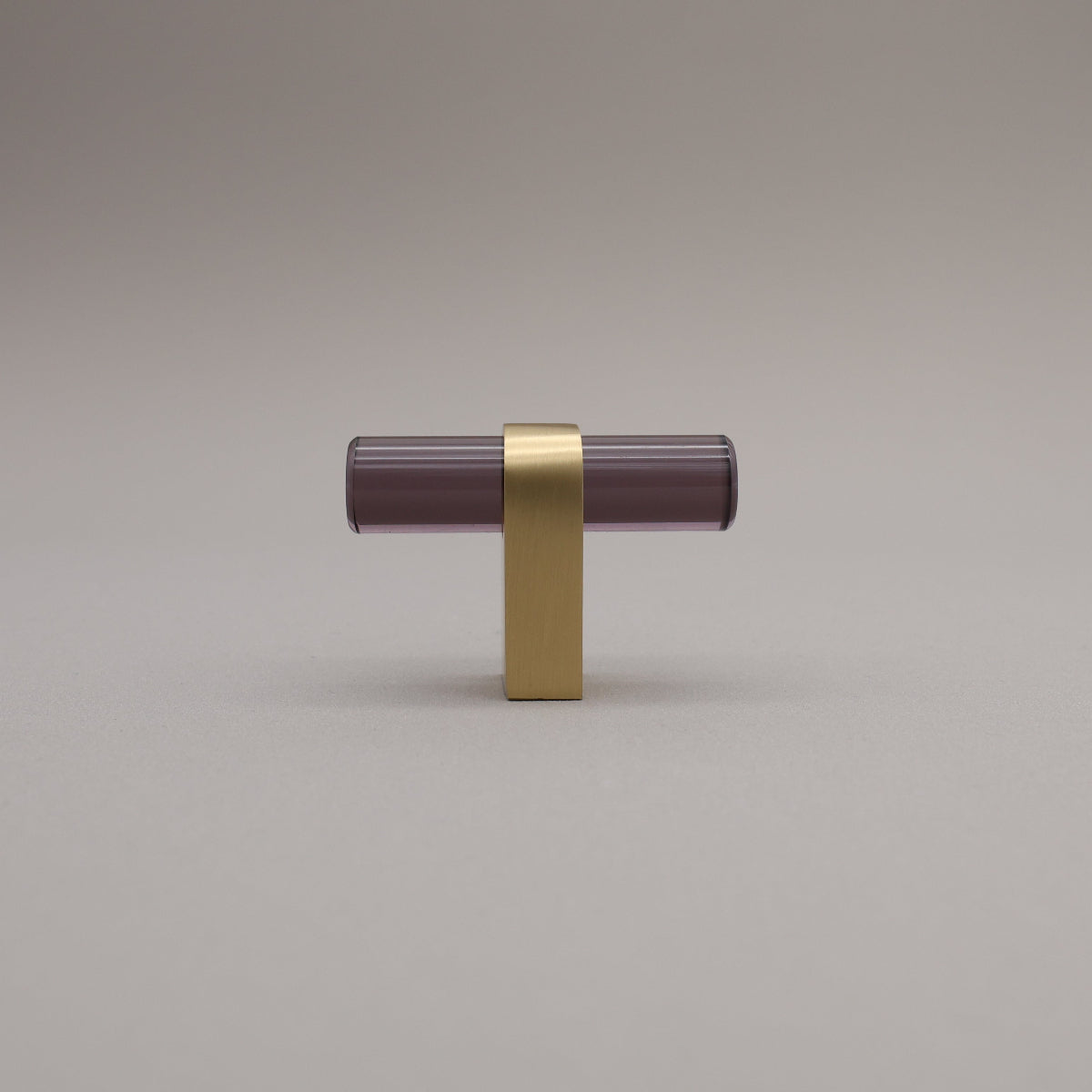 Hapny Clarity Acrylic Cabinet Knob - Smoke / Satin Brass
