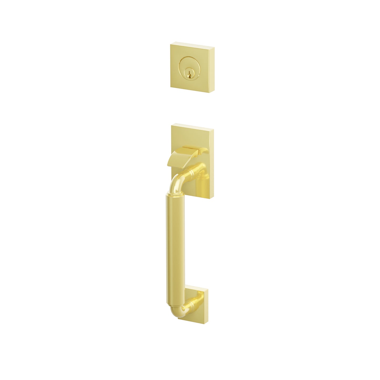 Emtek SELECT R-Bar Smooth Sectional Entrance Handleset – Unlacquered Brass