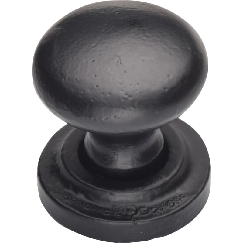 Ashley Norton Round Cabinet Knob on Rose - 1 1/2" Dia. - Black