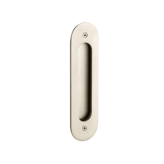 Narrow Oval Flush Pull with Surface Screws