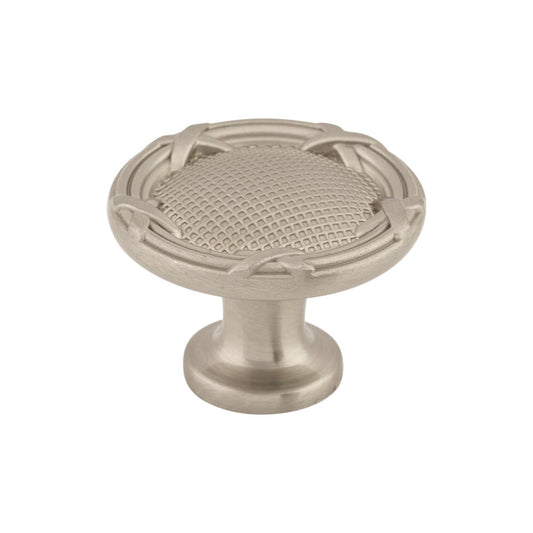 Top Knobs Ribbon & Reed Round Knob - Brushed Satin Nickel